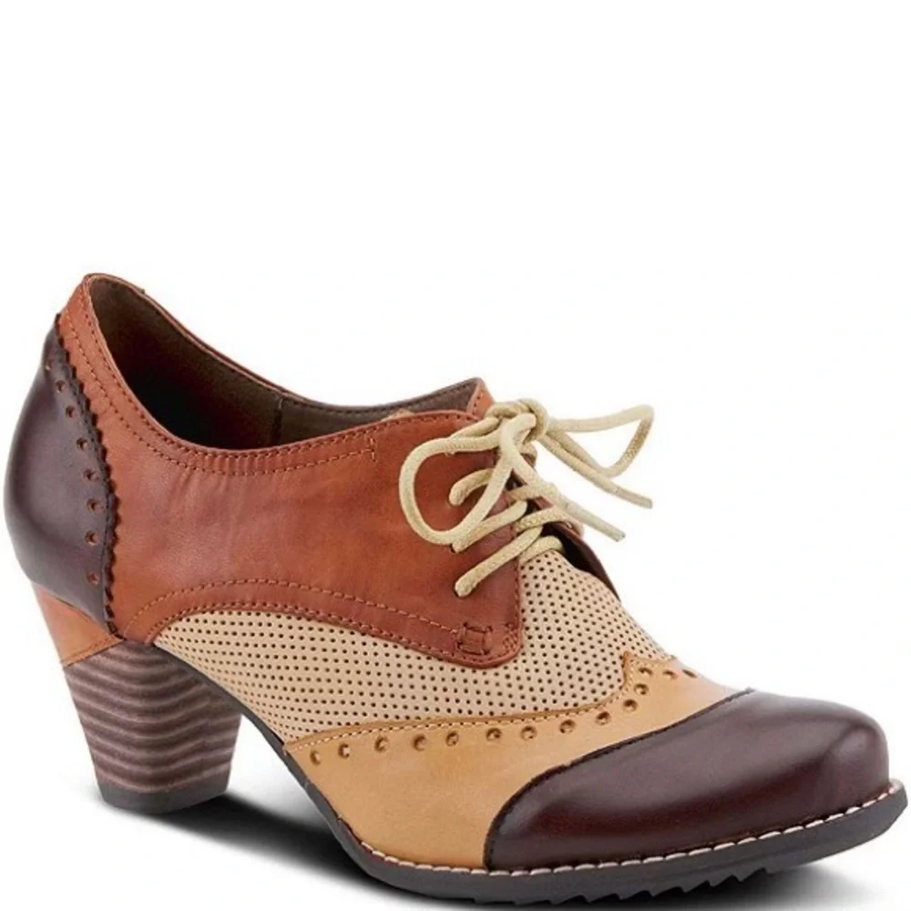 L'ATISTE Bardot Pieced Leather Oxford Pumps Size 6.5 NWOT - Picture 1 of 15